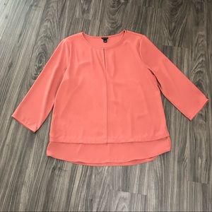 Ann Taylor Dark Orange 3/4 Sleeve Blouse size M